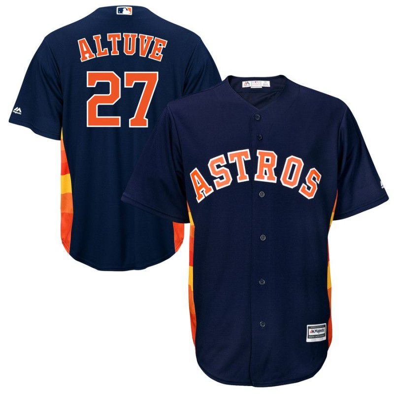 Men Houston Astros #27 Altuve Blue Game MLB Jersey